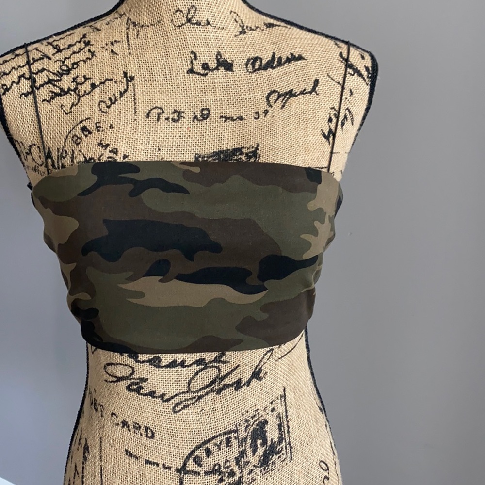 Army colored crop top